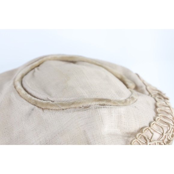 Vintage Antique Early 1900s Distressed Fabric Chinese Hat Cap Beige Womens main image 6